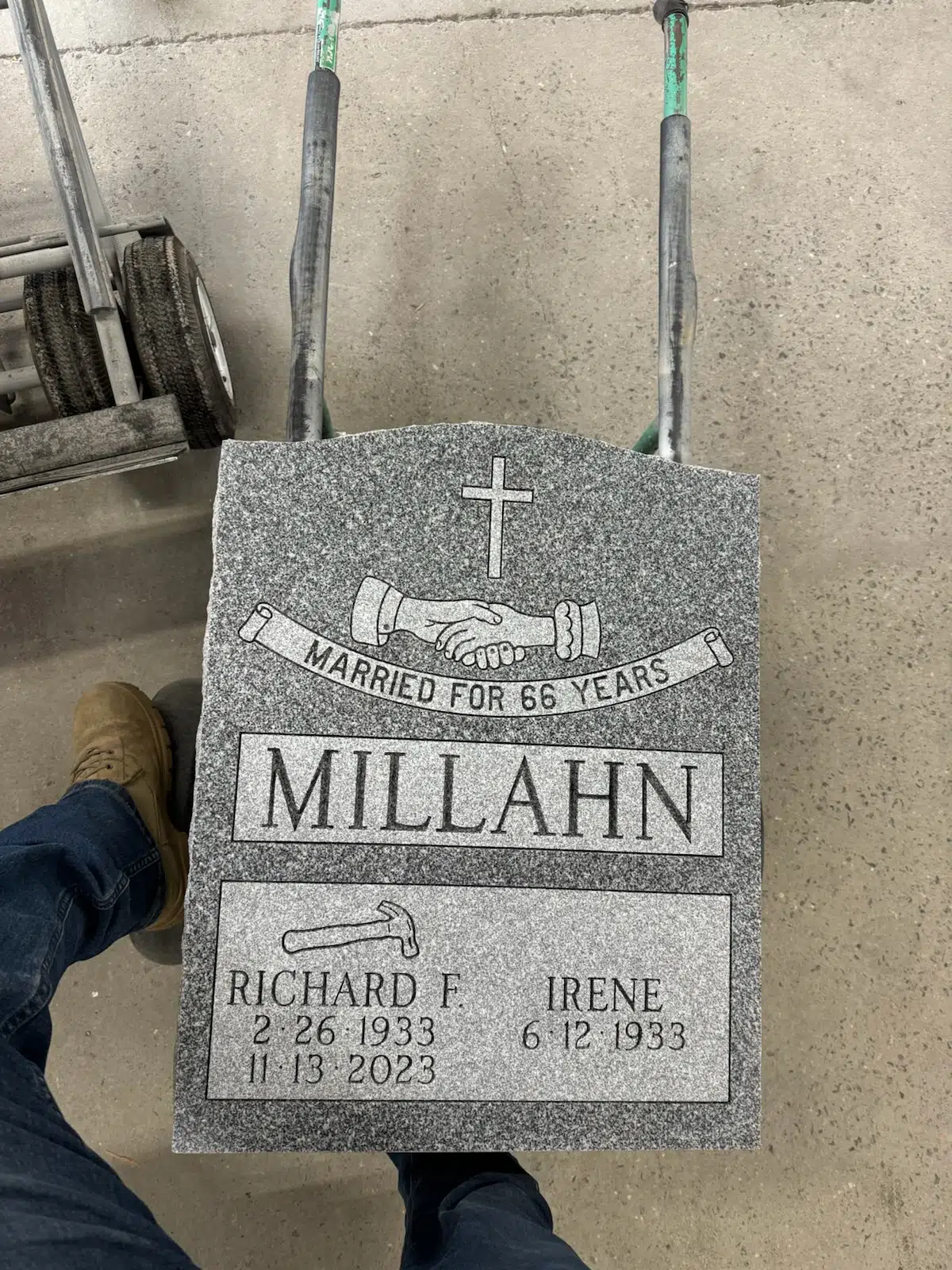 Granite Headstone (local) hand-carved by NJ Headstone Store in NJ — image 2
